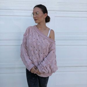 Thick knit blush sweatshirt